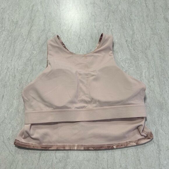 Athleta A-C Conscious Crop Top Floral Rose Print Pink Beige Size Small - Picture 7 of 11